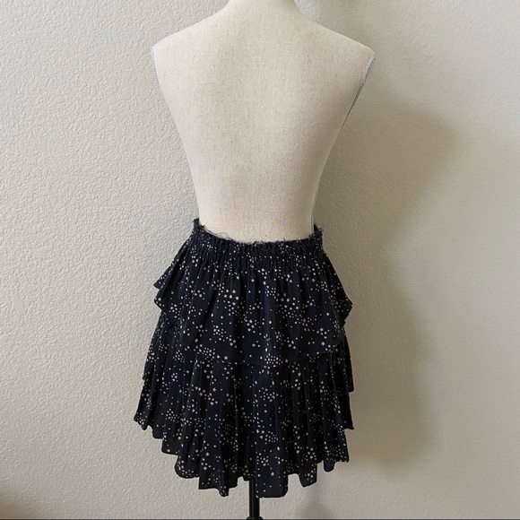 {LoveShackFancy} Ruffle Mini Skirt Medium Black Star - Picture 8 of 12